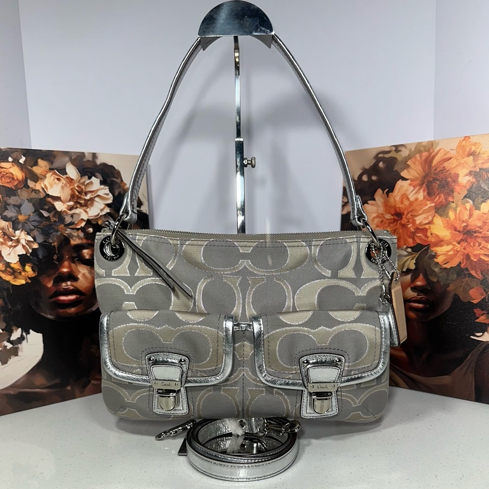 Coach A1269-18980 Poppy Sig C Crossbody/Shoulder Bag Double Fr. Pockets.